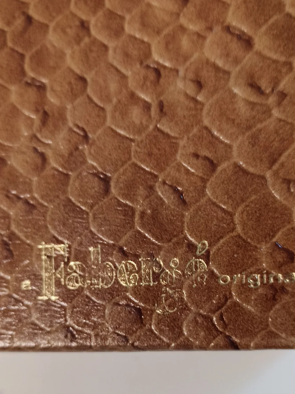 Fabergé Original Vintage Faux Leather Snake Skin Jewelry Box
